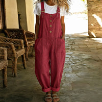 Tau™ Latzhosen-Stil Jumpsuit mit funktionalen Taschen – Rot