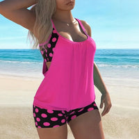 Lurielle™-Tankini-Set mit Lockerem Tanktop und Gemusterten Shorts – Rosa