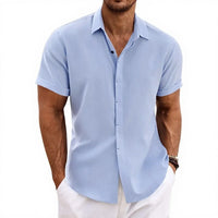 Arvian™-Hemd aus Baumwoll-Leinen im Lässig-Eleganten Stil – Blau