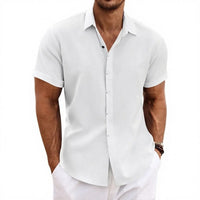 Arvian™-Hemd aus Baumwoll-Leinen im Lässig-Eleganten Stil – Weiß