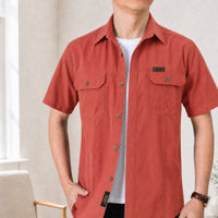 Abenteuer™ Hemd aus Baumwolle mit Utility Taschen – Rot