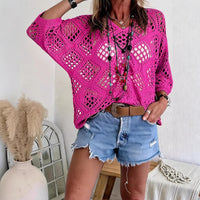 CityBreeze™ Top aus Ajourstrick mit lockerem Schnitt – Rosa
