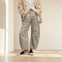 Alvida™ Hose mit Blumenmuster und weitem Fall – Streifen mit Grün