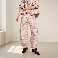 Alvida™ Hose mit Blumenmuster und weitem Fall – Khaki
