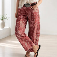 Alvida™ Hose mit Blumenmuster und weitem Fall – Blumenmuster und Rot