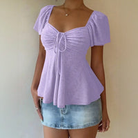 Fiorelle™ Bluse Mit Zartem Raffdetail und Leichtem Fall – Lila