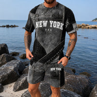 Dominic™ Set mit Denim-Effekt – Schwarz