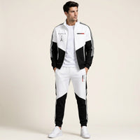 Cassian Paris™ Set mit Stehkragenjacke und Jogginghose – Schwarz