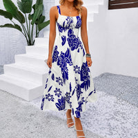 Rosalie™ Kleid aus Premium-Viskose mit Blumenmuster – Dunkelblau