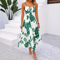 Rosalie™ Kleid aus Premium-Viskose mit Blumenmuster – Grün