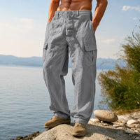 Nomade™ Cargo-Hose aus Baumwoll-Leinen – Grau