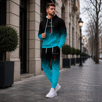 Boulevard Paris™ Premium-Sweatshirt-Set mit Kapuze und Kängurutasche – Blau