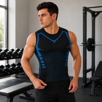 Spartan™ Formendes Tanktop mit atmungsaktiven Strickzonen und körpernahem Schnitt – Schwarz / Weiß