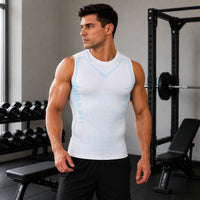 Spartan™ Formendes Tanktop mit atmungsaktiven Strickzonen und körpernahem Schnitt – Grau / Schwarz