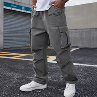 Cargohose Orsen™ mit elastischem Bund, Pattentaschen und lockerem Schnitt – Grau