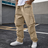Cargohose Orsen™ mit elastischem Bund, Pattentaschen und lockerem Schnitt – Beige