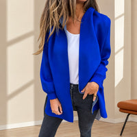 Strickjacke Fenja™ mit Kapuze, weichem Strick und langem Schnitt – Blau