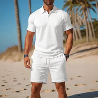 Matteo™ Set Mit Poloshirt Und Shorts Mit Verstellbarem Bund – Weiß