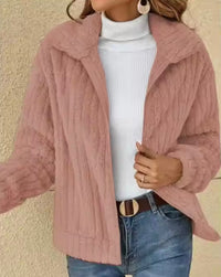 Damenjacke mit strukturierter Oberfläche | Gerade Form – Rosa