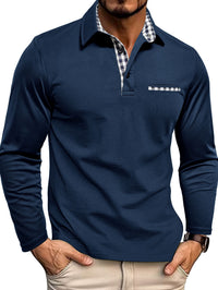 Herren-Poloshirt mit langarmdesign | Alltagstauglich – Marine