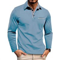 Herren-Poloshirt mit langarmdesign | Alltagstauglich – Hellblau