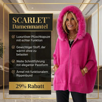 Scarlet™ Damenmantel mit luxuriöser Plüschkapuze – Rosa