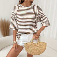 Dailynne™ Oversize Streifenbluse – Khaki