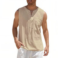 Zayron™ Tanktop aus Leinen-Baumwolle mit Modernem Schnitt und Lässigem Stil – Khaki