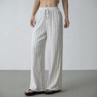 Zirelle™ Pants with Elegant Stripes and Smart Comfort – Weiß