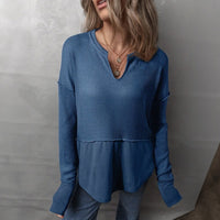 Elowen™-Bluse mit Modernem Schnitt und Lässig-Schickem Stil – Blau