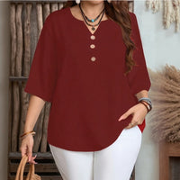Celyra™ Bluse mit Lockerem Schnitt und Natürlichem Komfort – Dunkelrot