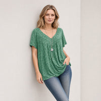 Lisboa™ Bluse aus Premium-Viskose mit V-Ausschnitt – Grün