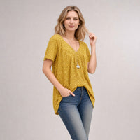 Lisboa™ Bluse aus Premium-Viskose mit V-Ausschnitt – Gelb
