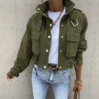 Valkyra™ Jacke Im Cropped-Schnitt Mit Modernem Utility-Design – Grün