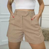 Bellini™ Shorts mit Eleganten Falten und Raffinierter Passform – Khaki