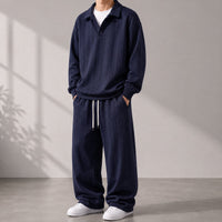 Valdren™ Herren 2-Teiliges Set Aus Strukturierter Strickware – Marine