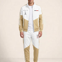 Cassian Paris™ Set mit Stehkragenjacke und Jogginghose – Khaki