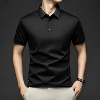 Alviero™ Poloshirt mit Strukturkragen und Flexiblem Gewebe – Schwarz
