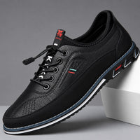 Milan™ Premium-Ledersneaker mit Schnellverschluss-System – Schwarz