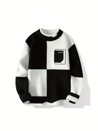 Shivanna | Herren Kontrastfarbe All-match Strickpulli – Weiß