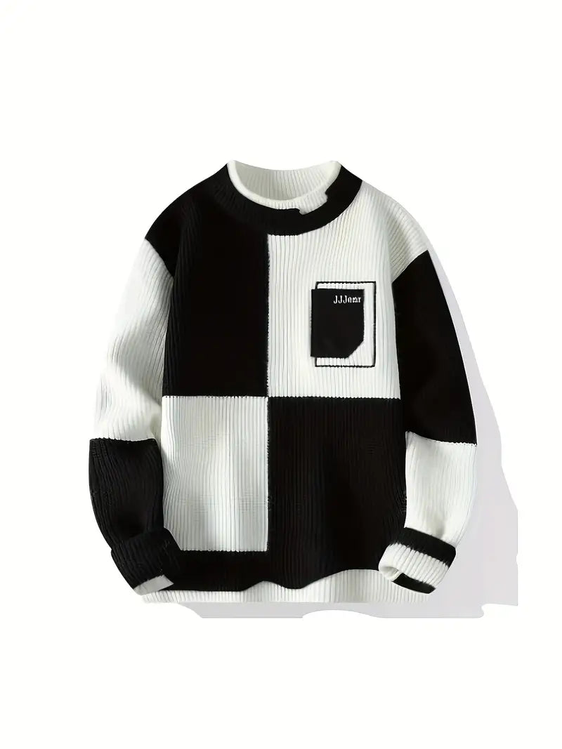 Shivanna | Herren Kontrastfarbe All-match Strickpulli