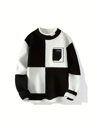 Shivanna | Herren Kontrastfarbe All-match Strickpulli