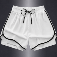 Geometrische Sportshorts für Damen – Stylisch und atmungsaktiv für Fitness und Laufen – Weiß