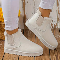 Reignelle | Warme Plüsch-Winterstiefel für Frauen, Over-the-Knee-Schneestiefel – Weiß