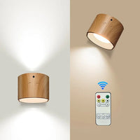 Wiederaufladbare LED-Wandleuchte – Holzmaserung