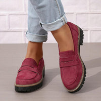 Damen Wildleder Loafer – Sommerliche & Bequeme Halbschuhe für Alltag & Büro – Rot