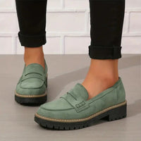 Damen Wildleder Loafer – Sommerliche & Bequeme Halbschuhe für Alltag & Büro – Grün