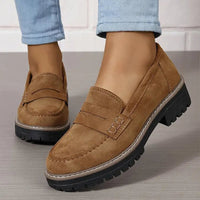 Damen Wildleder Loafer – Sommerliche & Bequeme Halbschuhe für Alltag & Büro – Braun