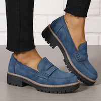 Damen Wildleder Loafer – Sommerliche & Bequeme Halbschuhe für Alltag & Büro – Blau