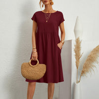 Eunice | Elegantes und vielseitiges Kleid für Frauen – Weinrot